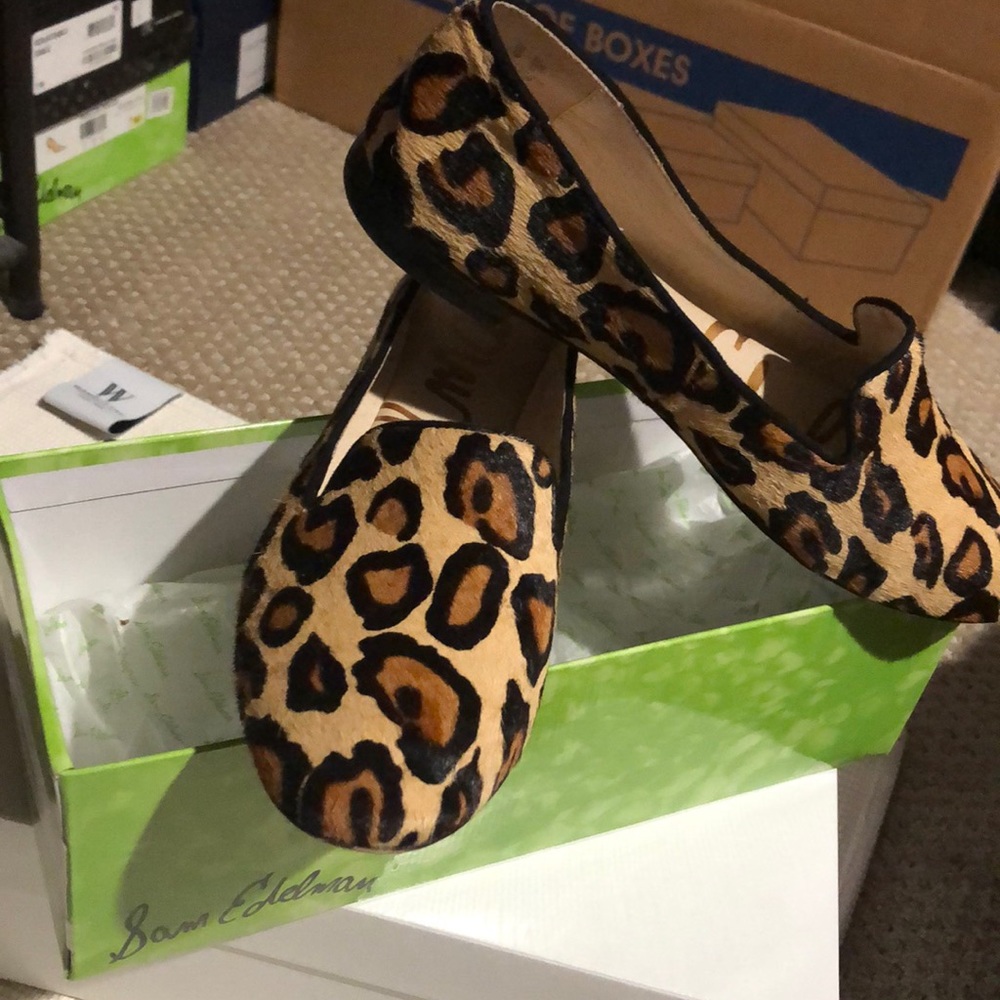 Adorable Sam Edelman Leopard Flats with box.